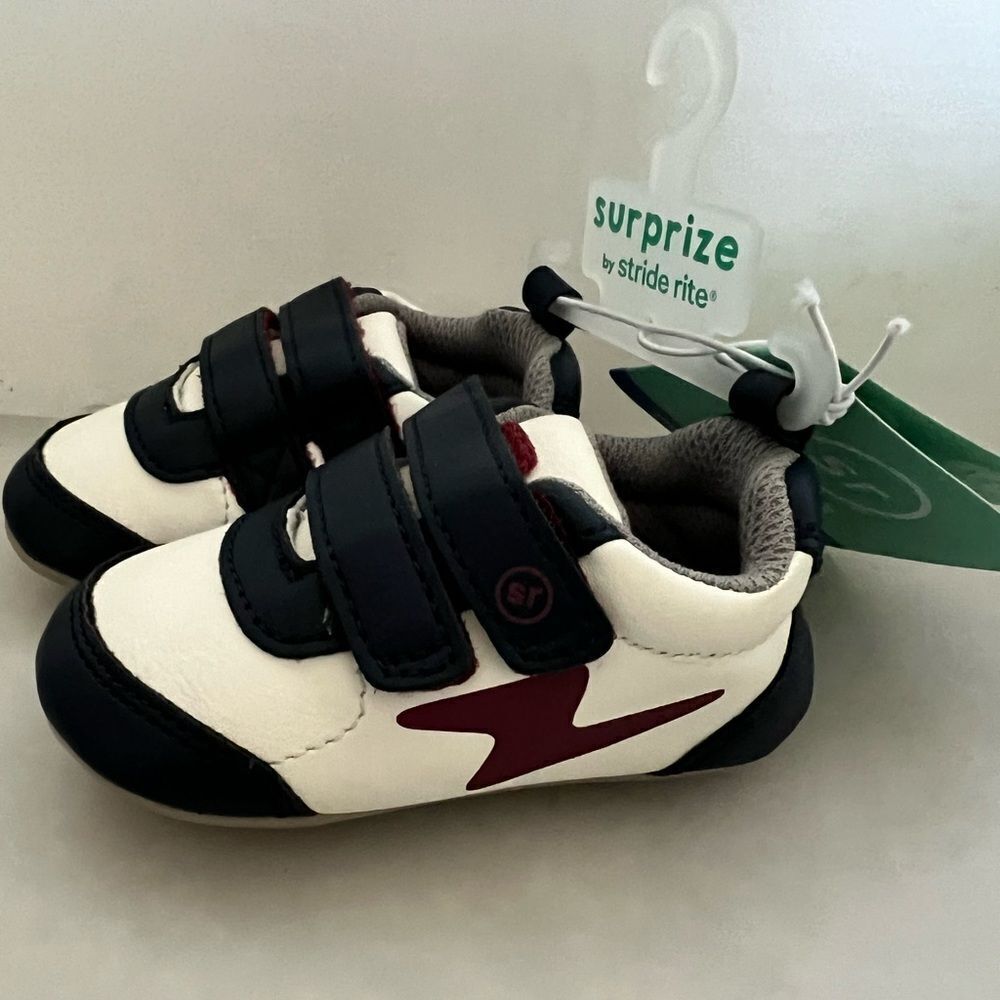 Surprize by stride rite navy / grey 6-12 month shoes - Picture 2 of 6